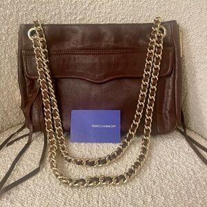 Rebecca Minkoff Brown Gold Swing Shoulder Crossbody Bag